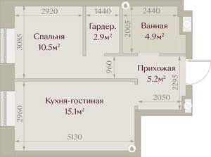 1-к квартира, вторичка, 39м2, 4/8 этаж