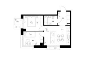 2-к квартира, вторичка, 46м2, 13/26 этаж