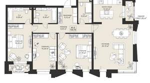 4-к квартира, вторичка, 134м2, 2/4 этаж