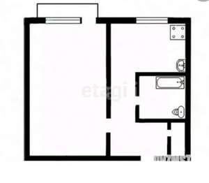 1-к квартира, вторичка, 34м2, 1/9 этаж