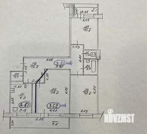 3-к квартира, вторичка, 66м2, 3/10 этаж