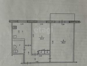 2-к квартира, вторичка, 44м2, 3/5 этаж