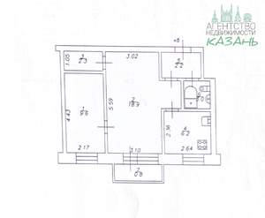 2-к квартира, вторичка, 42м2, 3/5 этаж