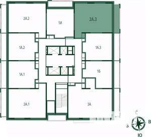 2-к квартира, вторичка, 59м2, 22/25 этаж