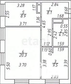 2-к квартира, вторичка, 51м2, 12/23 этаж
