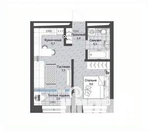 1-к квартира, вторичка, 34м2, 2/22 этаж