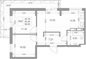 3-к квартира, вторичка, 60м2, 4/17 этаж