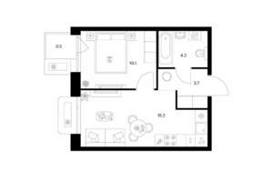 1-к квартира, вторичка, 34м2, 10/26 этаж