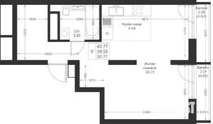 1-к квартира, вторичка, 41м2, 10/25 этаж