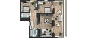 2-к квартира, вторичка, 70м2, 17/25 этаж