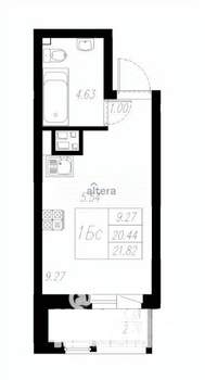 Студия квартира, вторичка, 22м2, 5/13 этаж