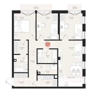 3-к квартира, вторичка, 85м2, 2/8 этаж