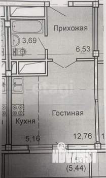 Студия квартира, вторичка, 32м2, 7/19 этаж