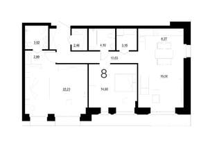3-к квартира, вторичка, 89м2, 2/4 этаж