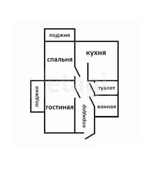 2-к квартира, вторичка, 58м2, 14/18 этаж