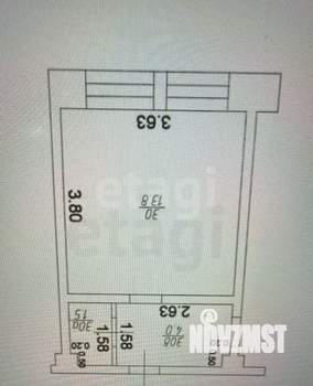 Студия квартира, вторичка, 19м2, 2/2 этаж