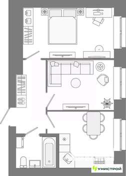 2-к квартира, вторичка, 44м2, 5/10 этаж