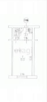 Студия квартира, вторичка, 20м2, 1/9 этаж