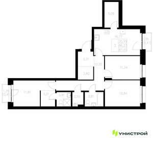 3-к квартира, вторичка, 87м2, 5/7 этаж