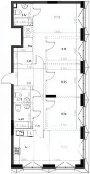 3-к квартира, вторичка, 95м2, 6/15 этаж