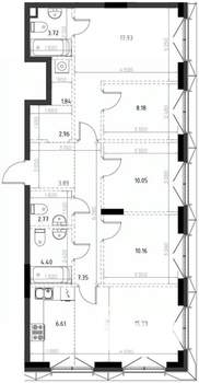 3-к квартира, вторичка, 95м2, 5/15 этаж