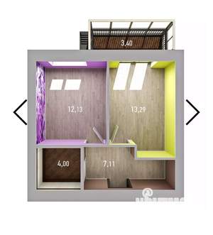 1-к квартира, вторичка, 37м2, 8/10 этаж