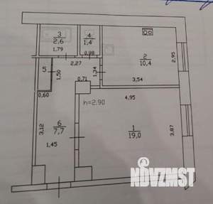 1-к квартира, вторичка, 43м2, 2/5 этаж