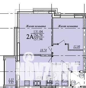 2-к квартира, сданный дом, 58м2, 3/19 этаж