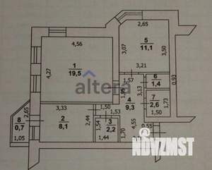 2-к квартира, вторичка, 55м2, 3/9 этаж