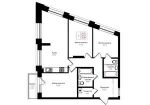 3-к квартира, вторичка, 80м2, 9/25 этаж