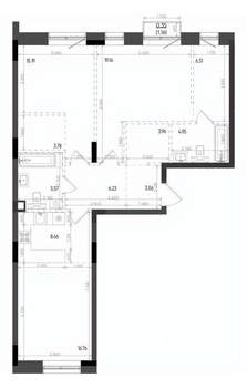 3-к квартира, вторичка, 94м2, 3/6 этаж
