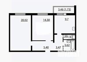 2-к квартира, вторичка, 50м2, 8/9 этаж