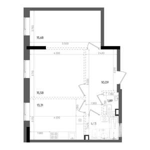 2-к квартира, вторичка, 61м2, 16/22 этаж