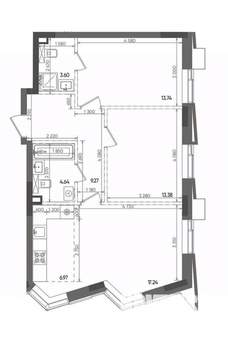 3-к квартира, вторичка, 69м2, 8/14 этаж