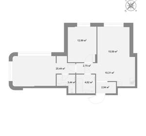 2-к квартира, вторичка, 73м2, 14/17 этаж