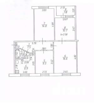 4-к квартира, вторичка, 69м2, 8/9 этаж
