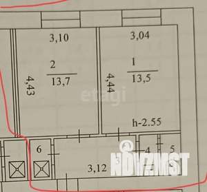 2-к квартира, вторичка, 36м2, 4/9 этаж
