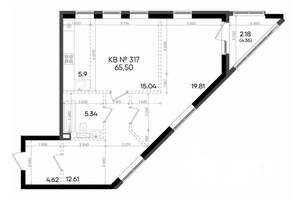 2-к квартира, вторичка, 66м2, 3/23 этаж