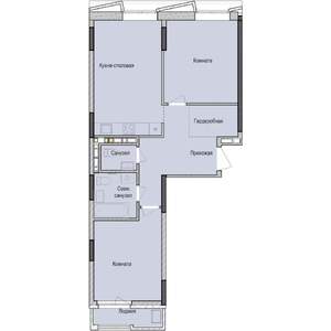 2-к квартира, строящийся дом, 68м2, 10/23 этаж