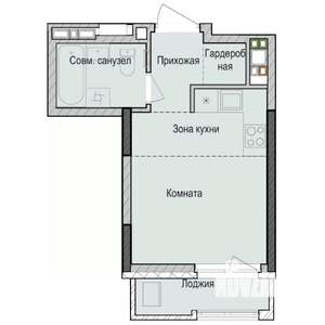 Студия квартира, строящийся дом, 23м2, 4/23 этаж