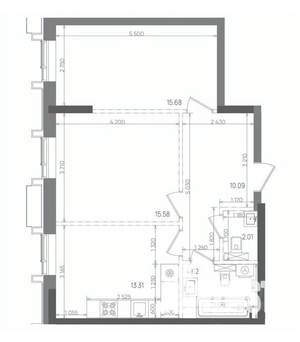 2-к квартира, вторичка, 61м2, 18/22 этаж