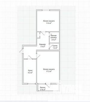 2-к квартира, вторичка, 50м2, 4/6 этаж