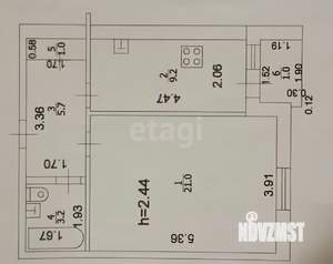1-к квартира, вторичка, 41м2, 4/9 этаж