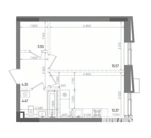 1-к квартира, вторичка, 41м2, 2/14 этаж