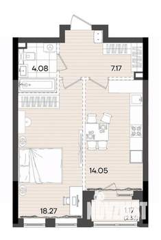 1-к квартира, вторичка, 45м2, 10/23 этаж