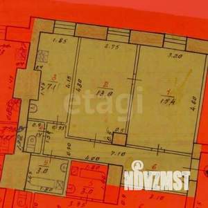 2-к квартира, вторичка, 50м2, 2/5 этаж