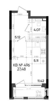 Студия квартира, вторичка, 27м2, 19/23 этаж