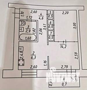 1-к квартира, вторичка, 30м2, 2/5 этаж