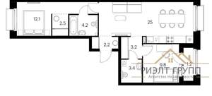 2-к квартира, вторичка, 64м2, 4/10 этаж