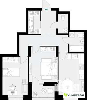 2-к квартира, вторичка, 67м2, 5/18 этаж